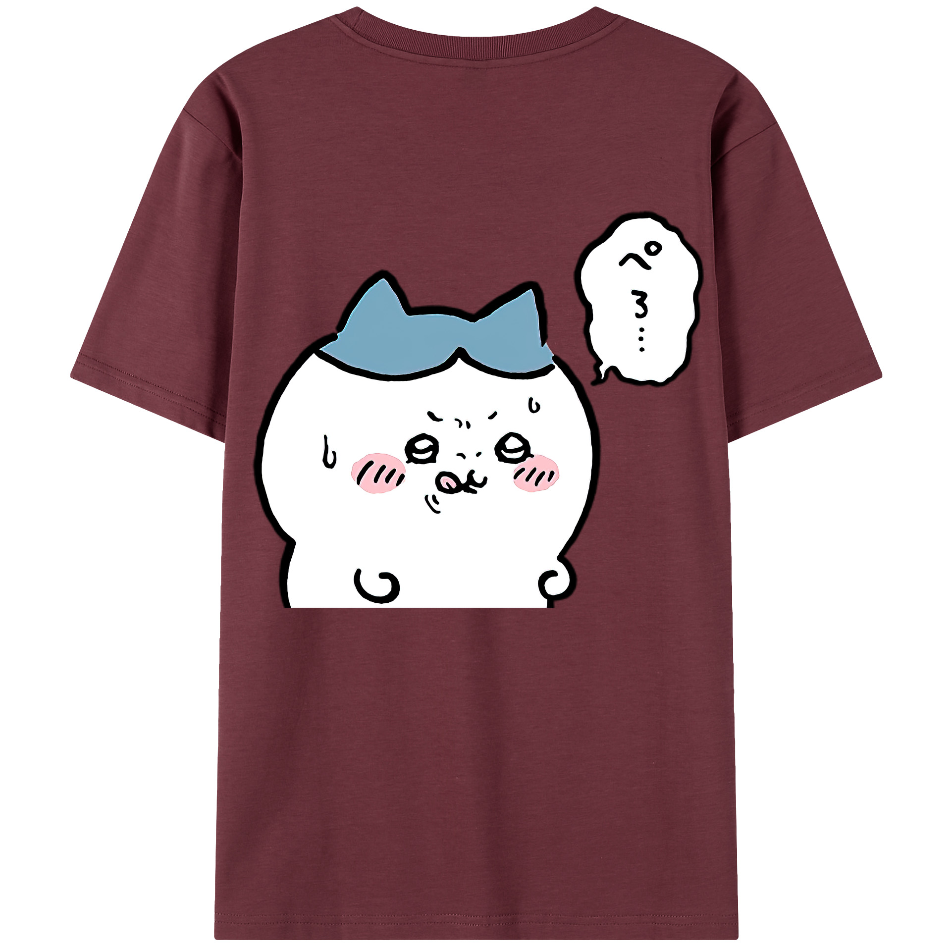 （画像用） ちいかわ ハチワレ Chii-kawa hachiware 綿100％半袖Tシャツ（背面プリント）